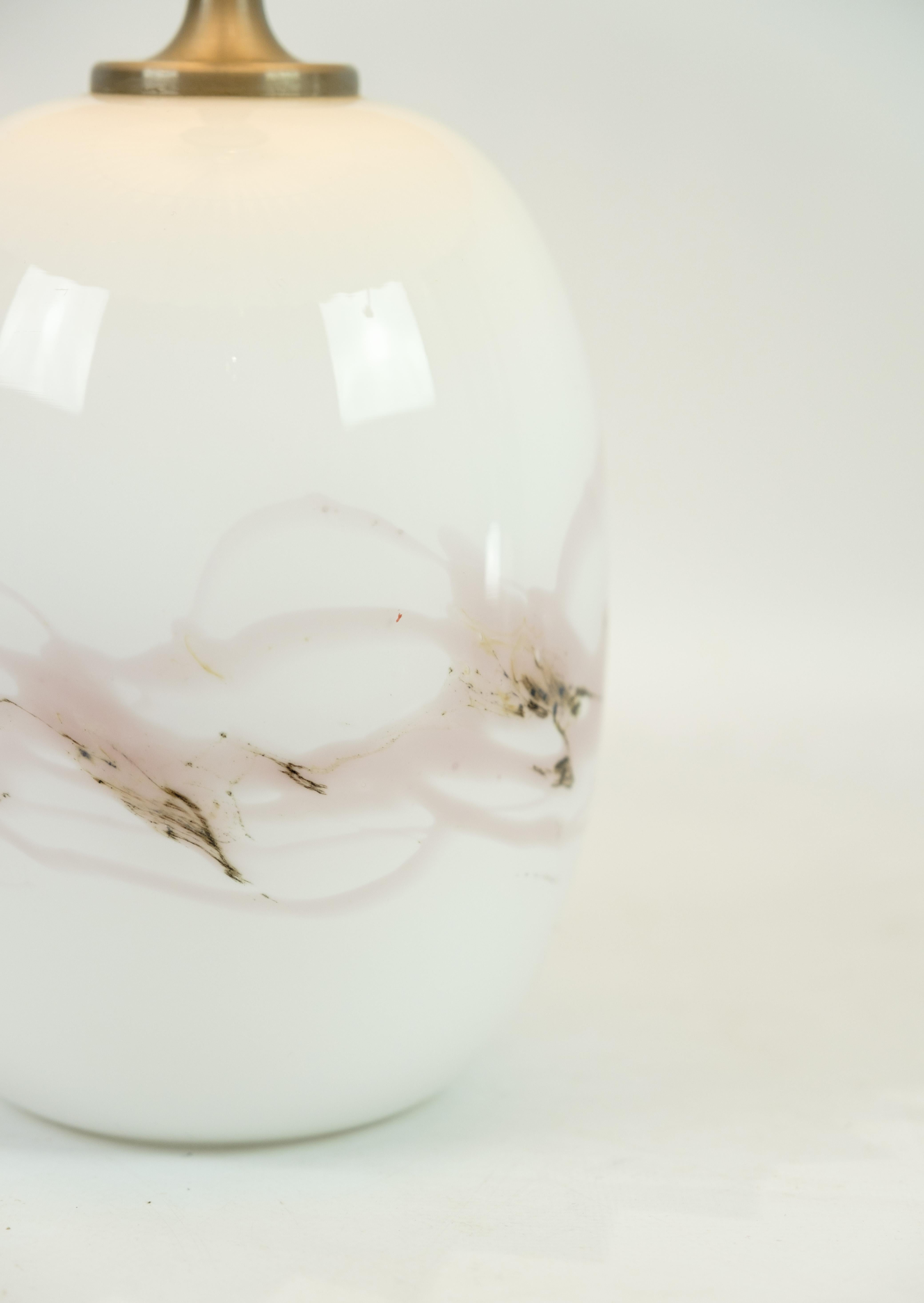 Opaline Glass Table Lamp, Holmegaard, Model Sakura, Design by Michael Bang For Sale