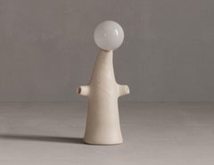 Modern table Lamp "HUG" from concrete and glass by Plyus Furniture