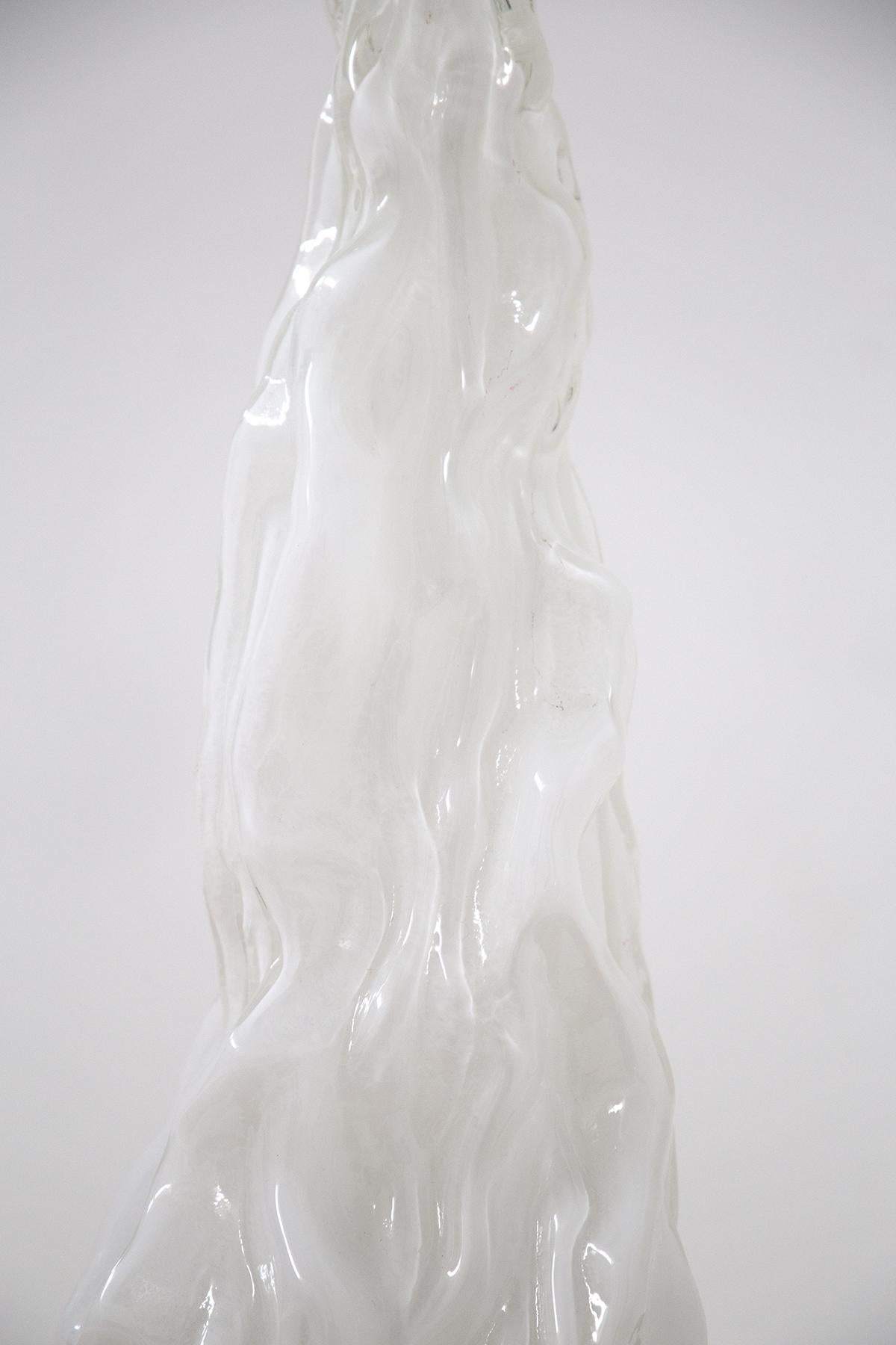 Italian Table Lamp Iceberg by Carlo Nason for Vistosi in White Murano Glass