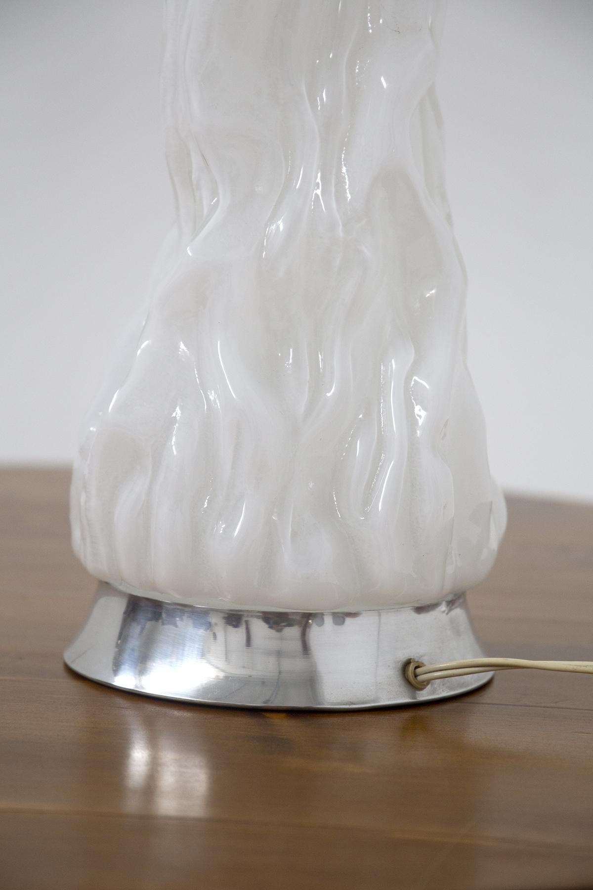 Table Lamp Iceberg by Carlo Nason for Vistosi in White Murano Glass In Good Condition In Milano, IT