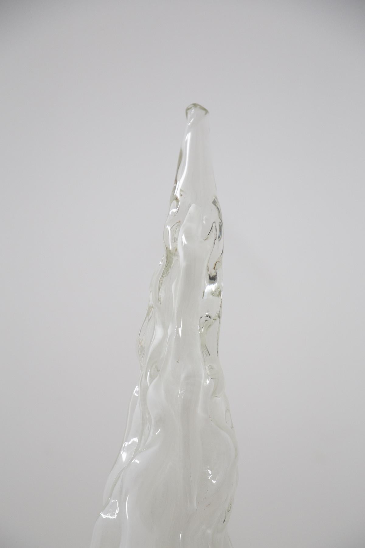 Mid-20th Century Table Lamp Iceberg by Carlo Nason for Vistosi in White Murano Glass