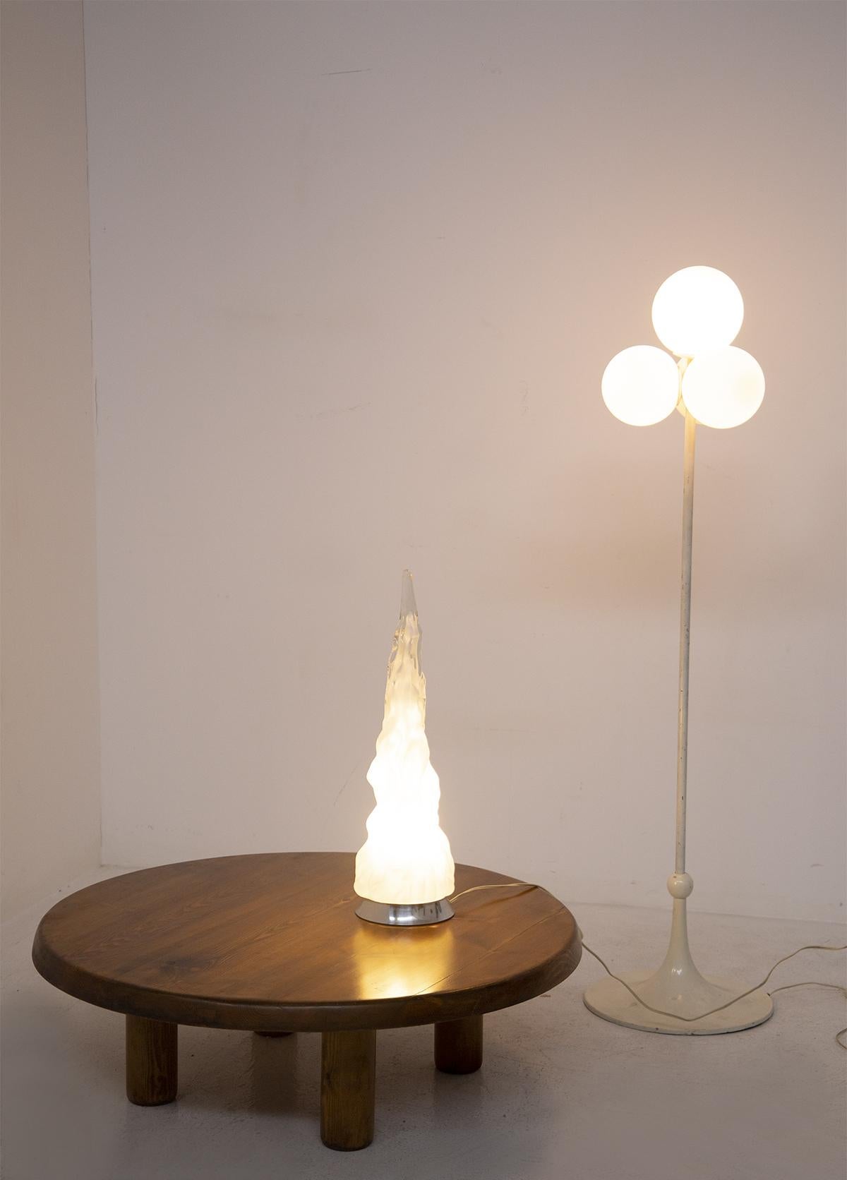 Table Lamp Iceberg by Carlo Nason for Vistosi in White Murano Glass 1