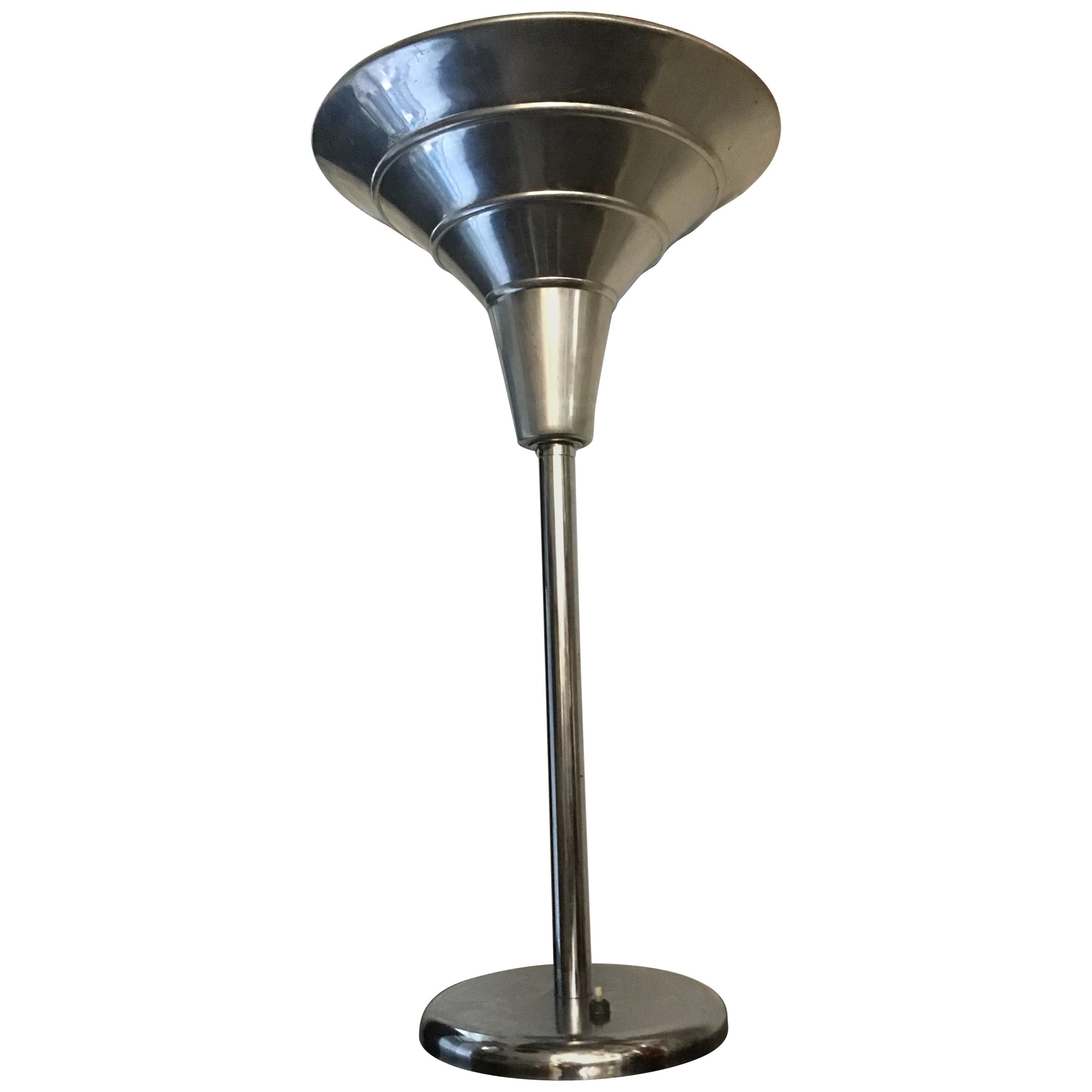 Table Lamp Illuminator 1930 Chrome Metal For Sale