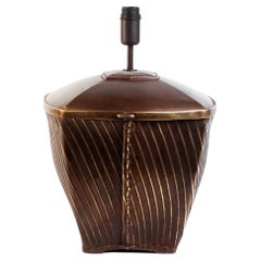 NUANZA. Table Lamp in Aged Brass, Contemporary Art Deco Design Handmade