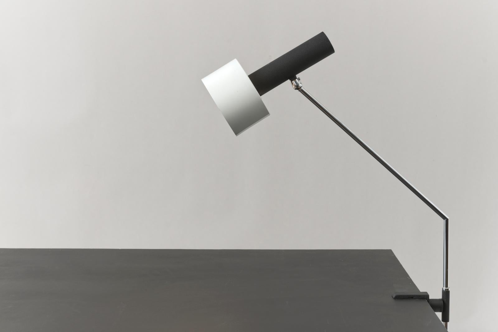Swiss Table Lamp in black and white, Switzerland - 1960 For Sale