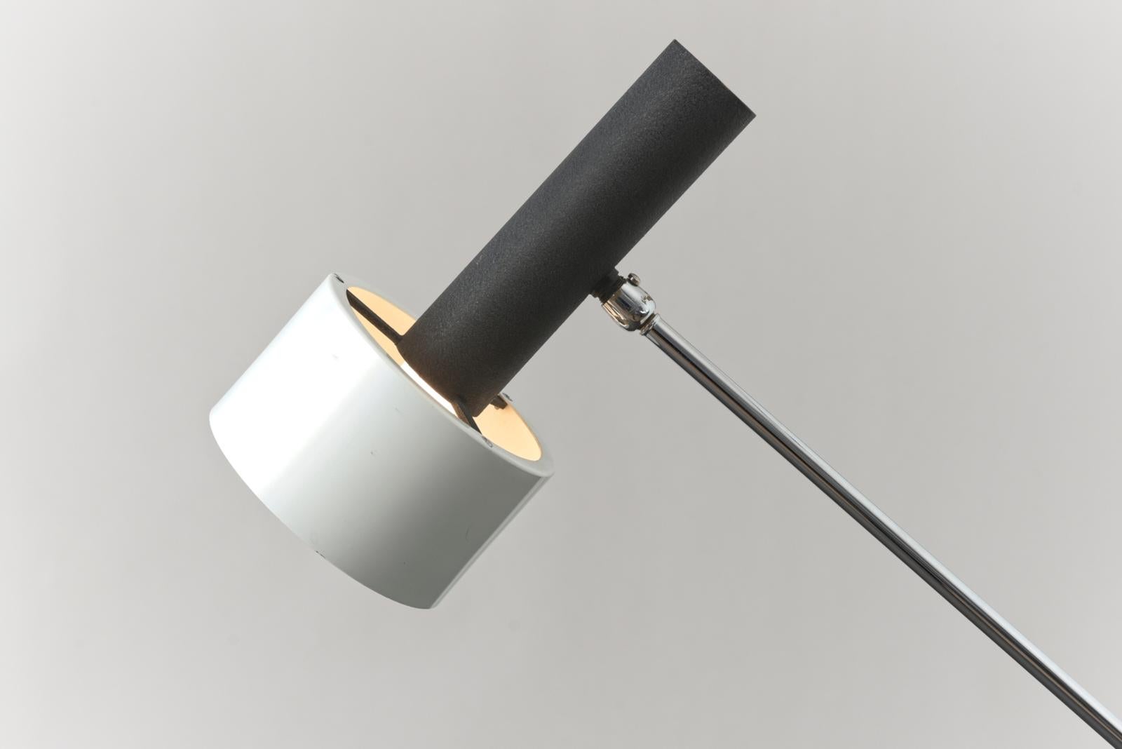 Metal Table Lamp in black and white, Switzerland - 1960 For Sale