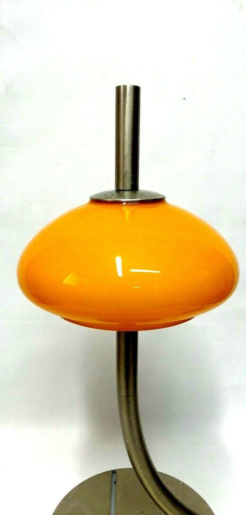 Table Lamp in Blown Glass Paste and Steel, 1970s For Sale 2