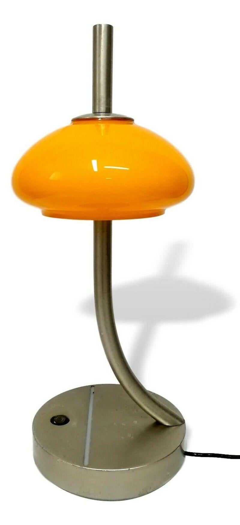 Lampe de bureau en pâte de verre soufflé et acier, 1970 en vente 2