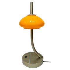 Lampada da tavolo in pasta di vetro soffiato e acciaio, anni '70