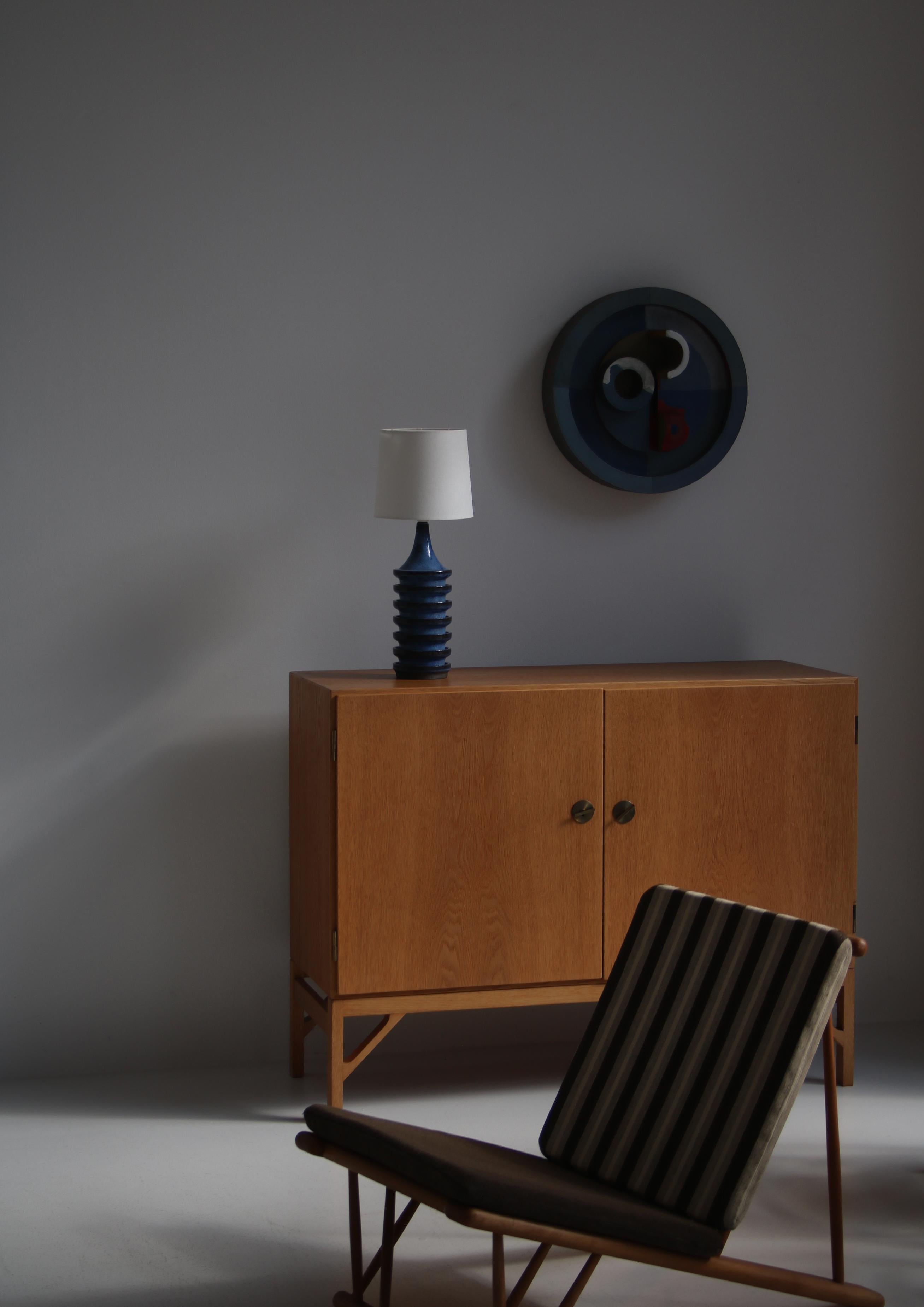 Blue Ceramic Table Lamp by Herluf Gottschalk-Olsen Stogo, Denmark, 1960s For Sale 6
