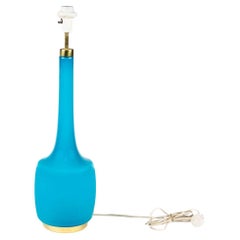 Table lamp in blue opaline glass Design: Svend Åge Holm Sørensen