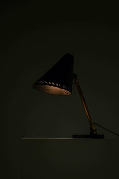 Table Lamp in Brass and Black Lacquered Metal by Paavo Tynell, 1950's