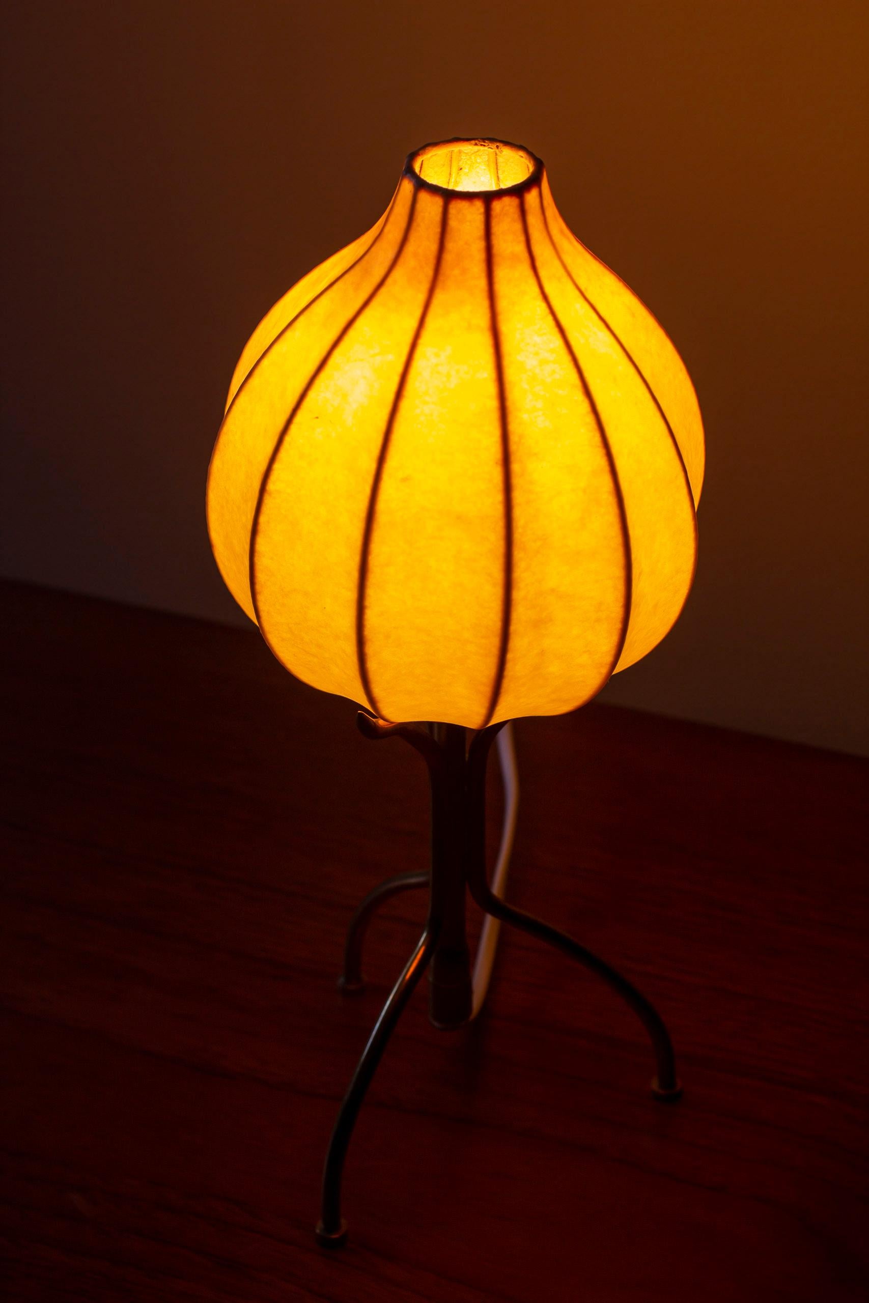 Lampe de table en laiton et résine cocoon modèle 601 par Elektrometall Malmö, Suède en vente 1