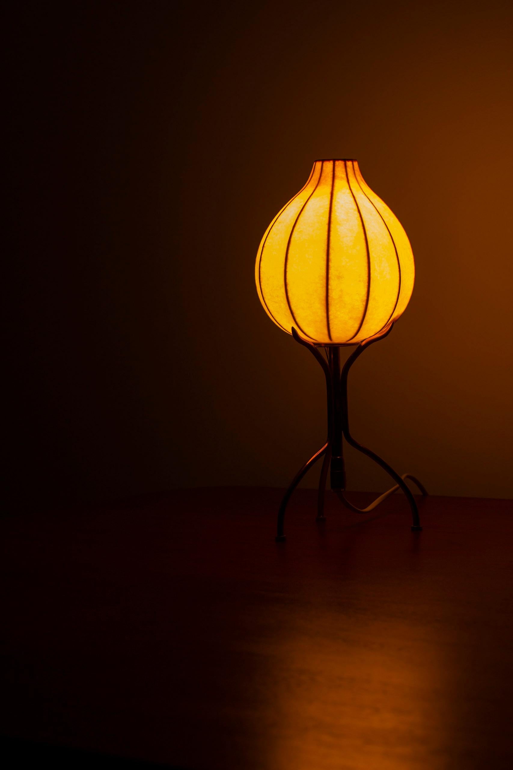 Lampe de table en laiton et résine cocoon modèle 601 par Elektrometall Malmö, Suède en vente 2