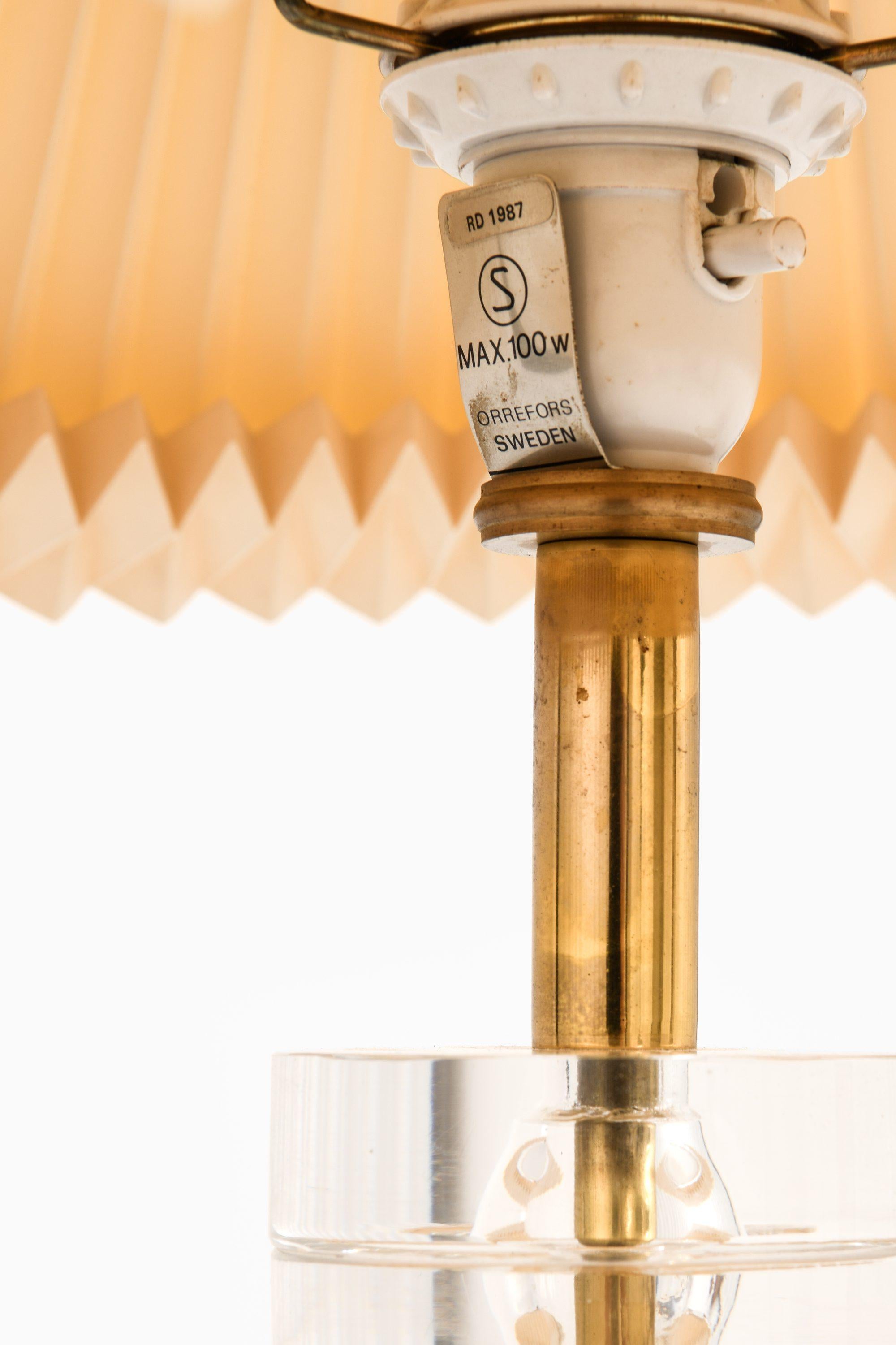 Scandinavian Modern Table Lamp in Brass and Glass by Carl Fagerlund, 1960′s For Sale