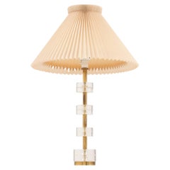 Vintage Table Lamp in Brass and Glass by Carl Fagerlund, 1960′s