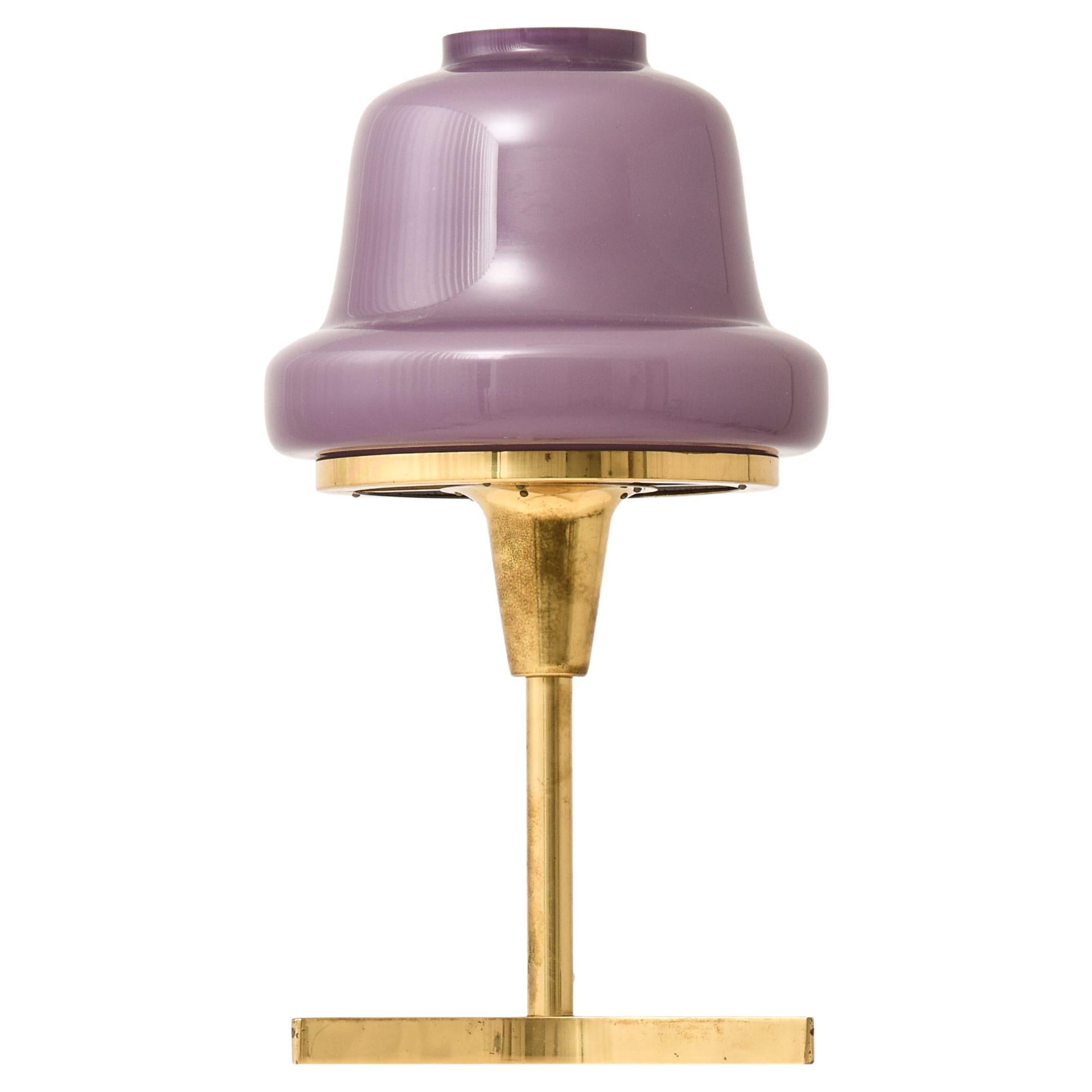 Table Lamp in Brass and Glass by Hans-Agne Jakobsson, 1950's im Angebot