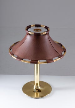 Table Lamp in Brass and Leather Model "Anna" by Anna Ehrner for Ateljé Lyktan
