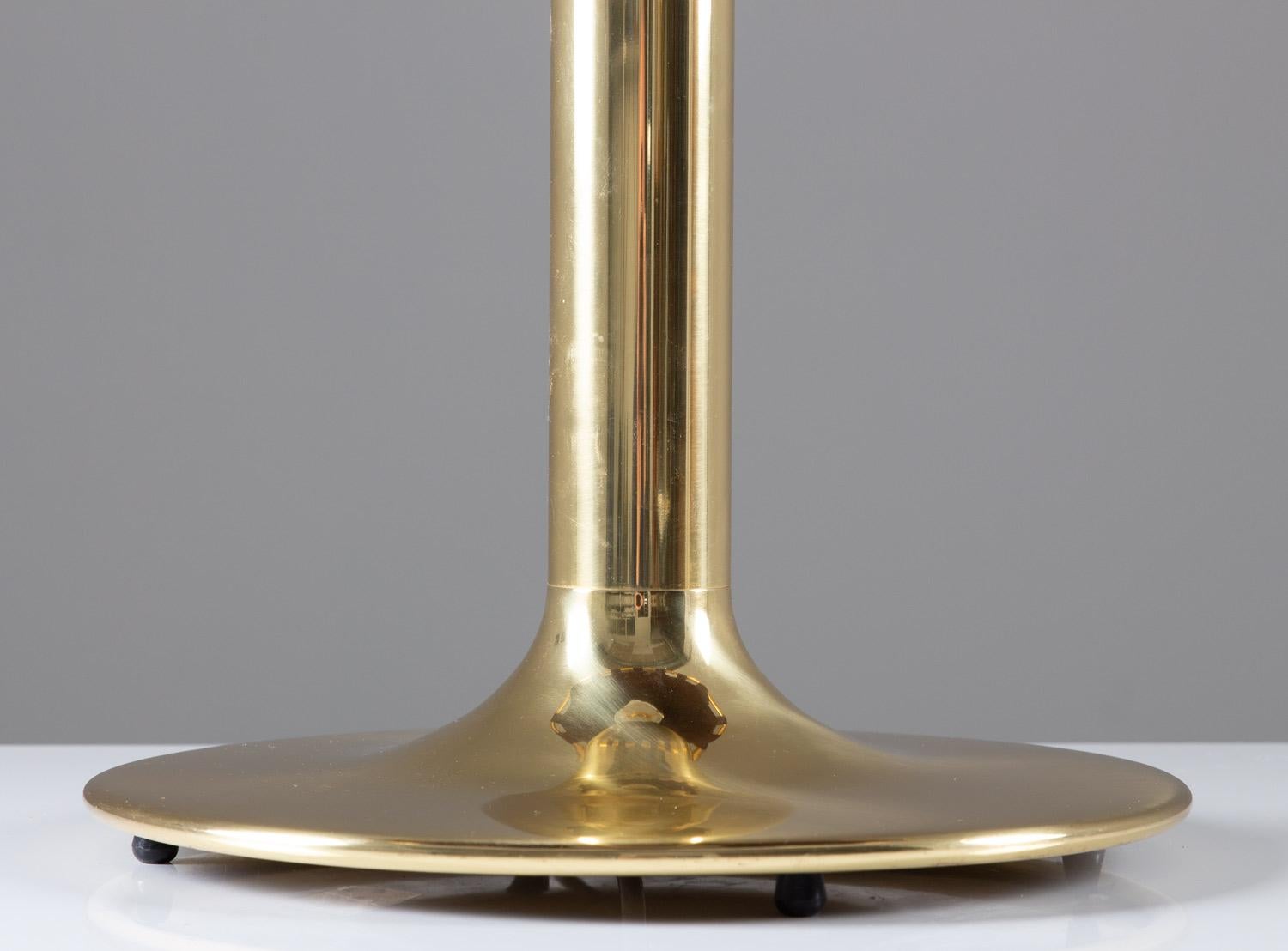 Table Lamp in Brass and Leather Model 