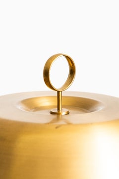 Table Lamp in Brass and Leather Produced by Falkenbergs Belysning in Sweden