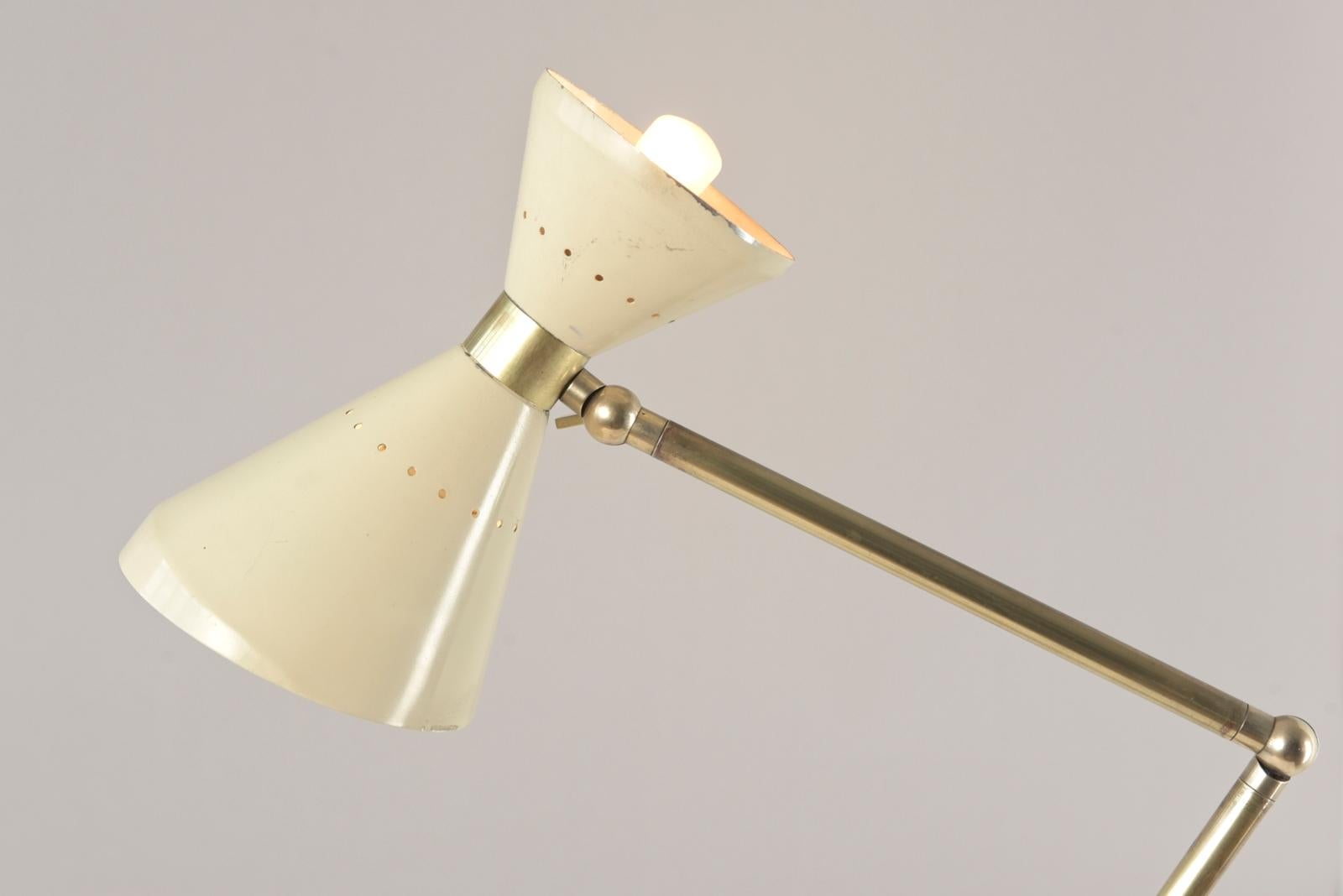 Tischlampe aus Messing und Marmor, Italien - 1958 (Mitte des 20. Jahrhunderts) im Angebot