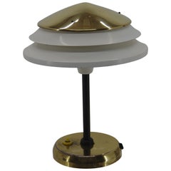 Table Lamp in Brass and Metal by Zukov, Czechoslovakia, 1950s