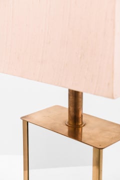 Table Lamp in Brass and Mirrored Glass by Bergboms, 1970s