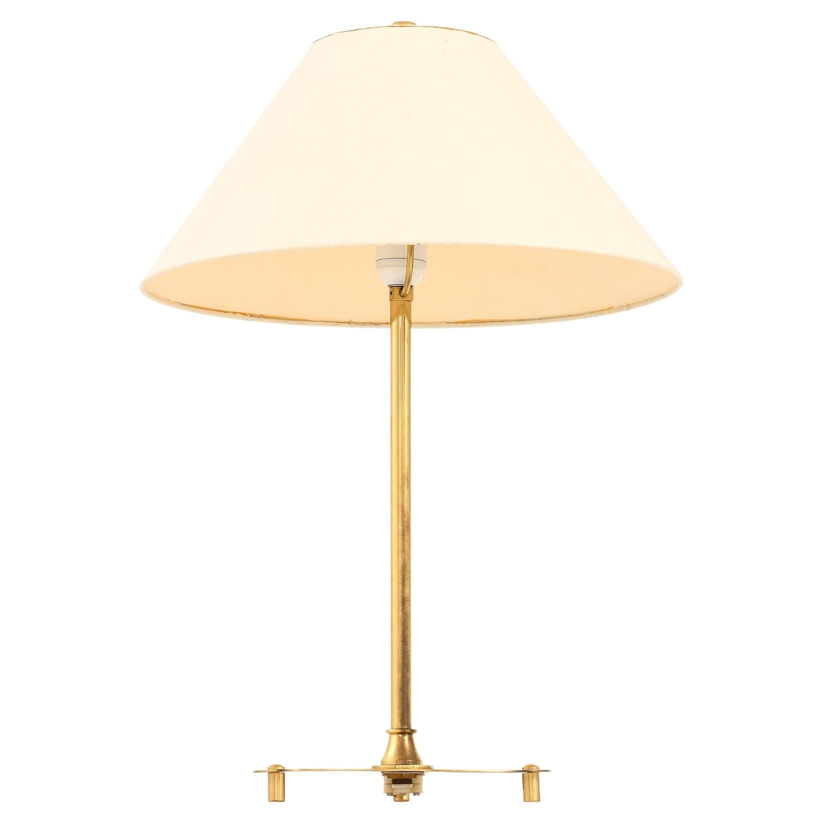 Table Lamp in Brass and Original Lamp Shade by Josef Frank, 1960's Svenskt Tenn