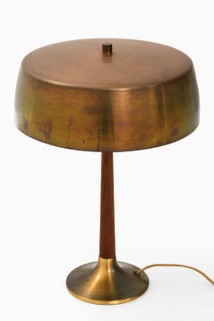 Table Lamp in Brass and Teak by Svend Aage Holm Sørensen, 1950's