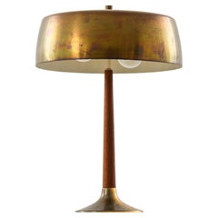Table Lamp in Brass and Teak by Svend Aage Holm Sørensen, 1950's