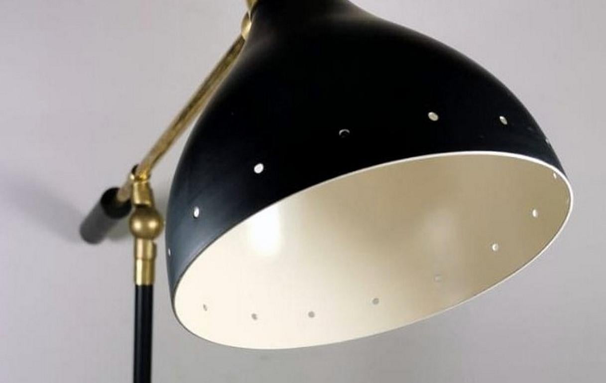 Stilnovo Style Diabolo Model  Brass Table Lamp With Marble Base 1960 7