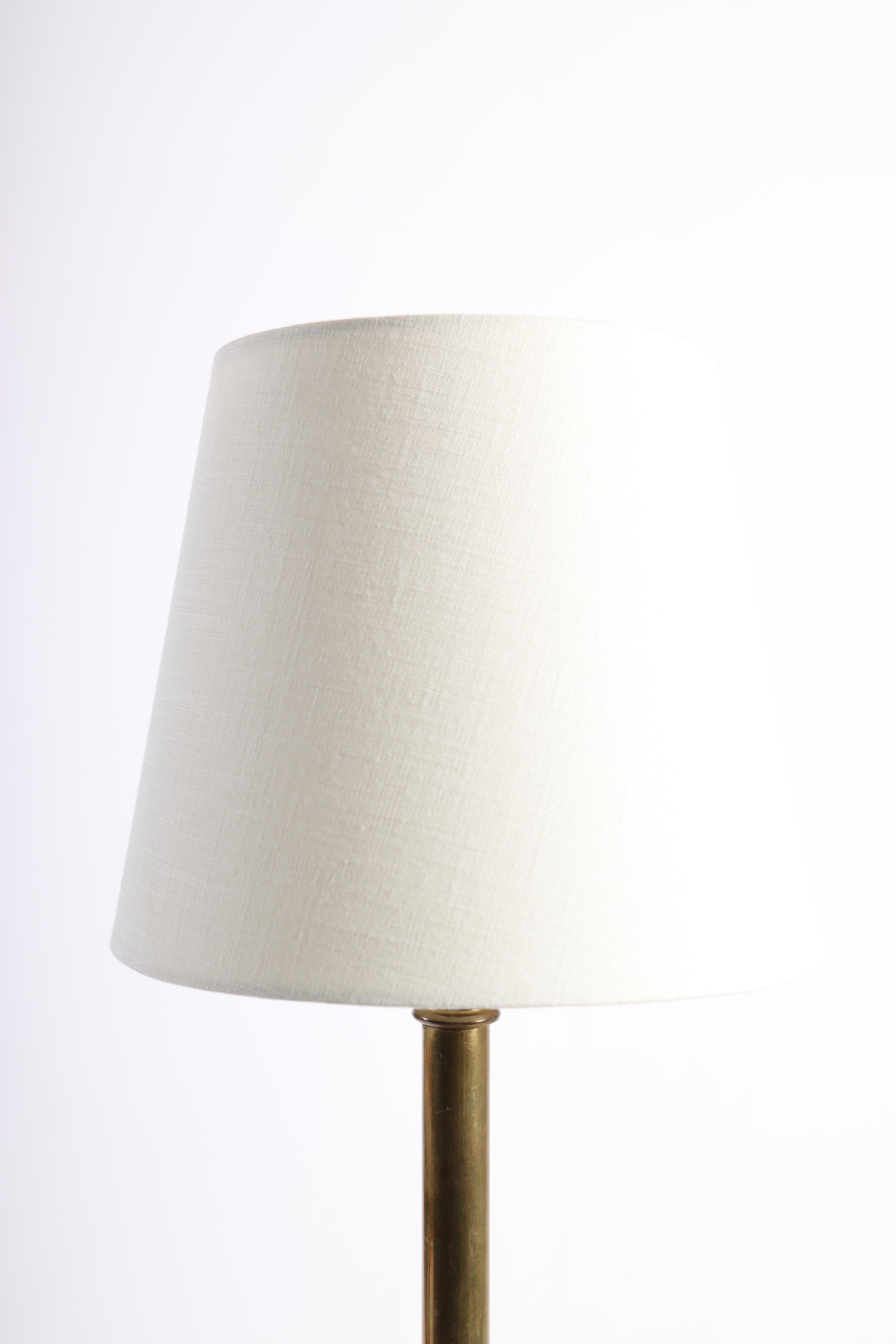 Fabric Table Lamp in Brass by Fog & Mørup 1930s For Sale