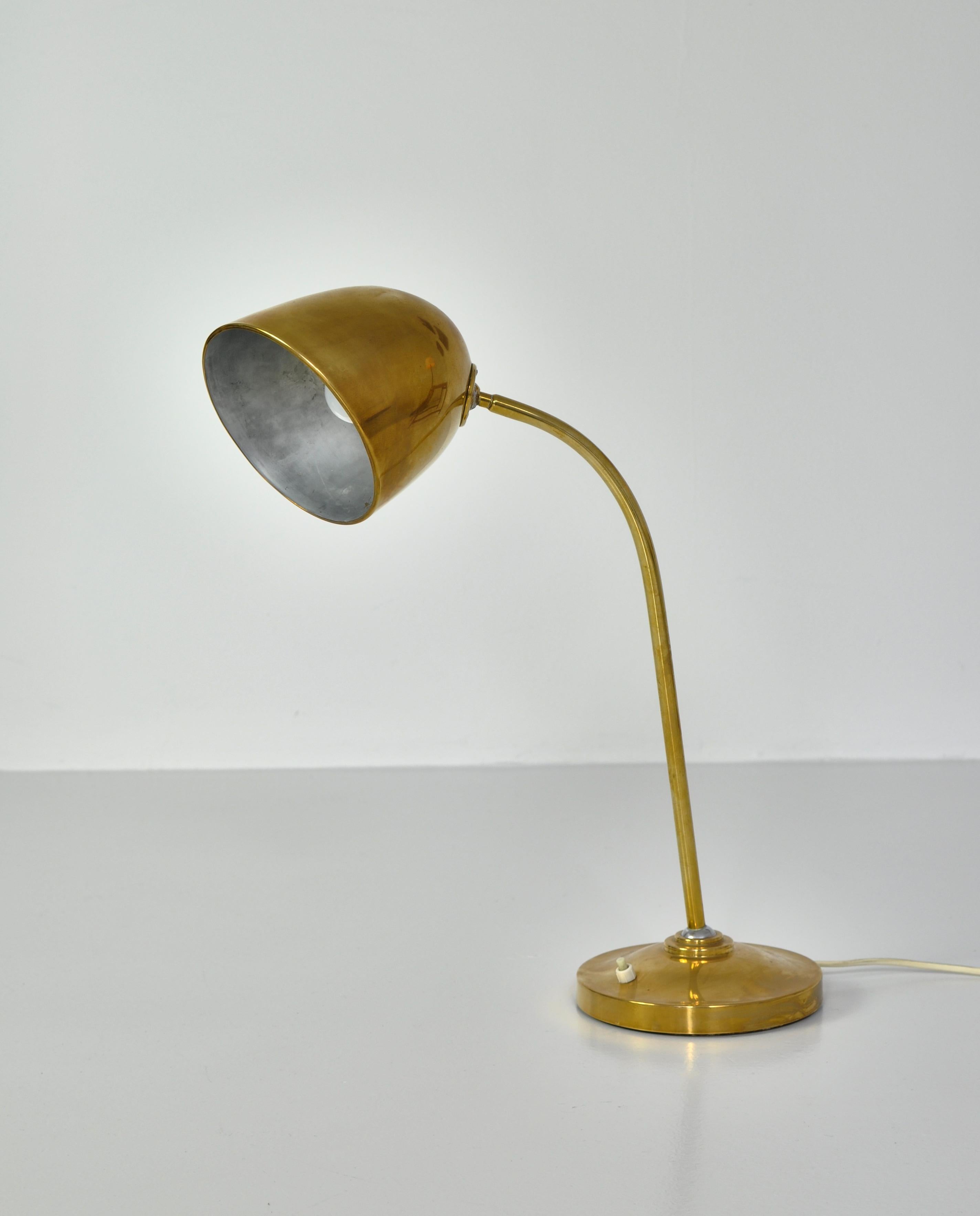 Danish Table Lamp in Brass by Vilhelm Lauritzen for Fog & Mørup, 1940s