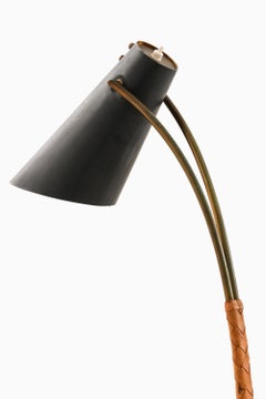 Tischleuchte aus Messing, Lack, Leder und Metall von Svend Aage Holm Sørensen, 1950er Jahre