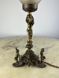 Table Lamp in Bronze and Crystal, Italy, 1960s