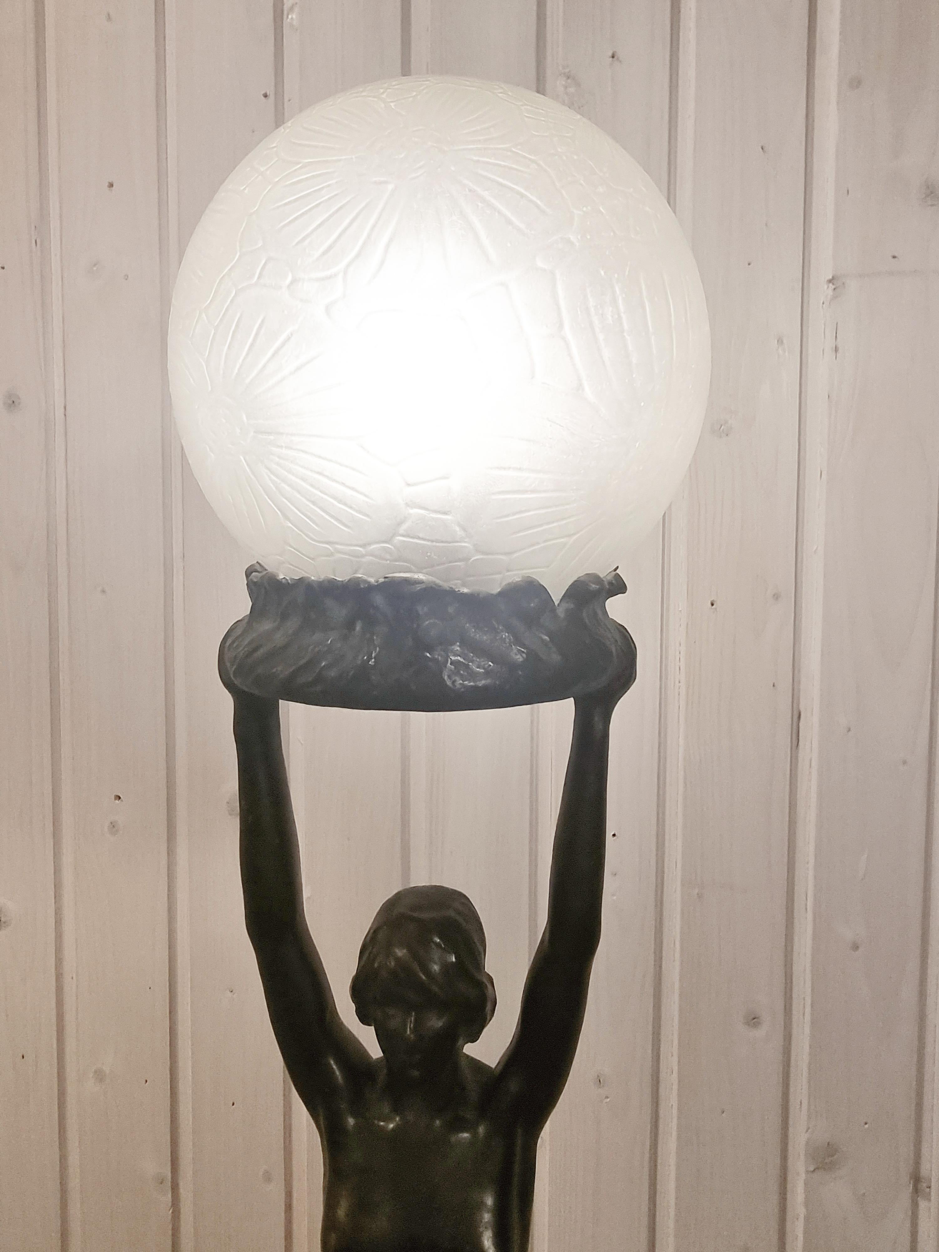 Lampe de bureau en bronze, Gerda Sprinchorn pour Herman Bergman Stockholm, Art Nouveau en vente 8