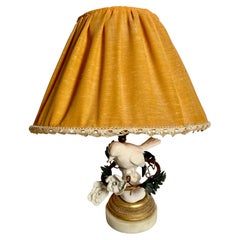 Table Lamp in Ceramic and Brass, White and Gold Color, France 19th Century