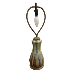 Used Table Lamp in Ceramic and bronze, Sign: Elchinger Fils Soufflenheim Alsace
