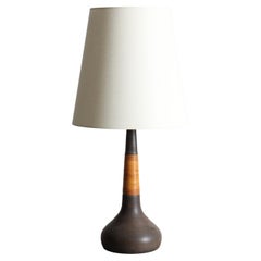 Lampe de table en céramique et canne par Kähler
