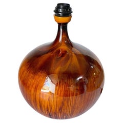 Table Lamp in Ceramic Brown color France 1970 Signed