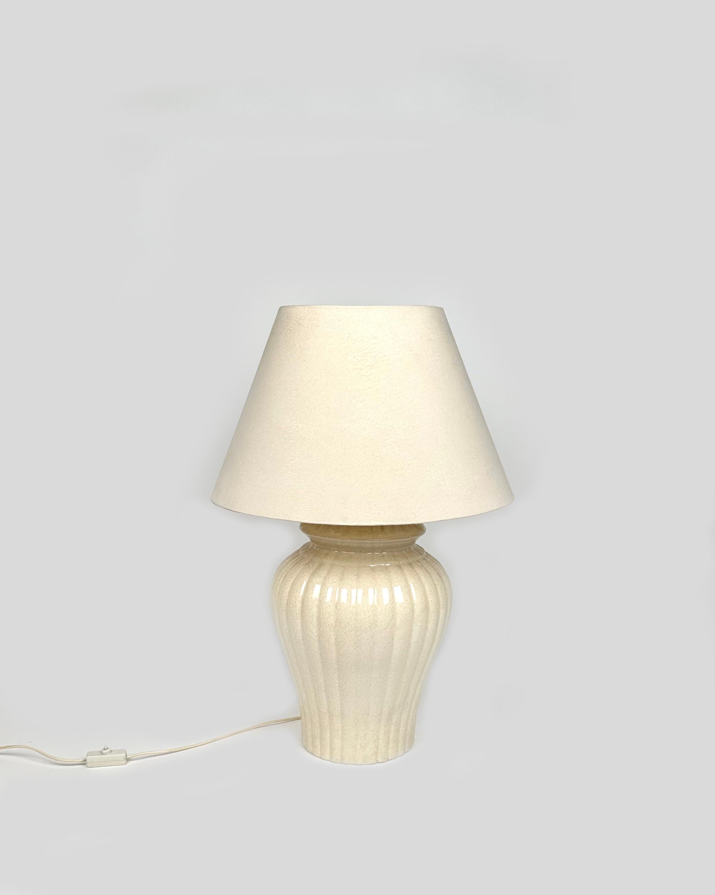Mid-Century Modern Table Lamp in Ceramic by Tommaso Barbi for B Ceramiche, Italy 1970s For Sale