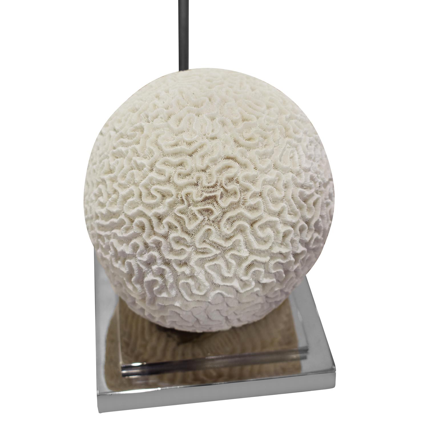 Other Table Lamp in Chrome with Brain Coral Formation, 1970s For Sale