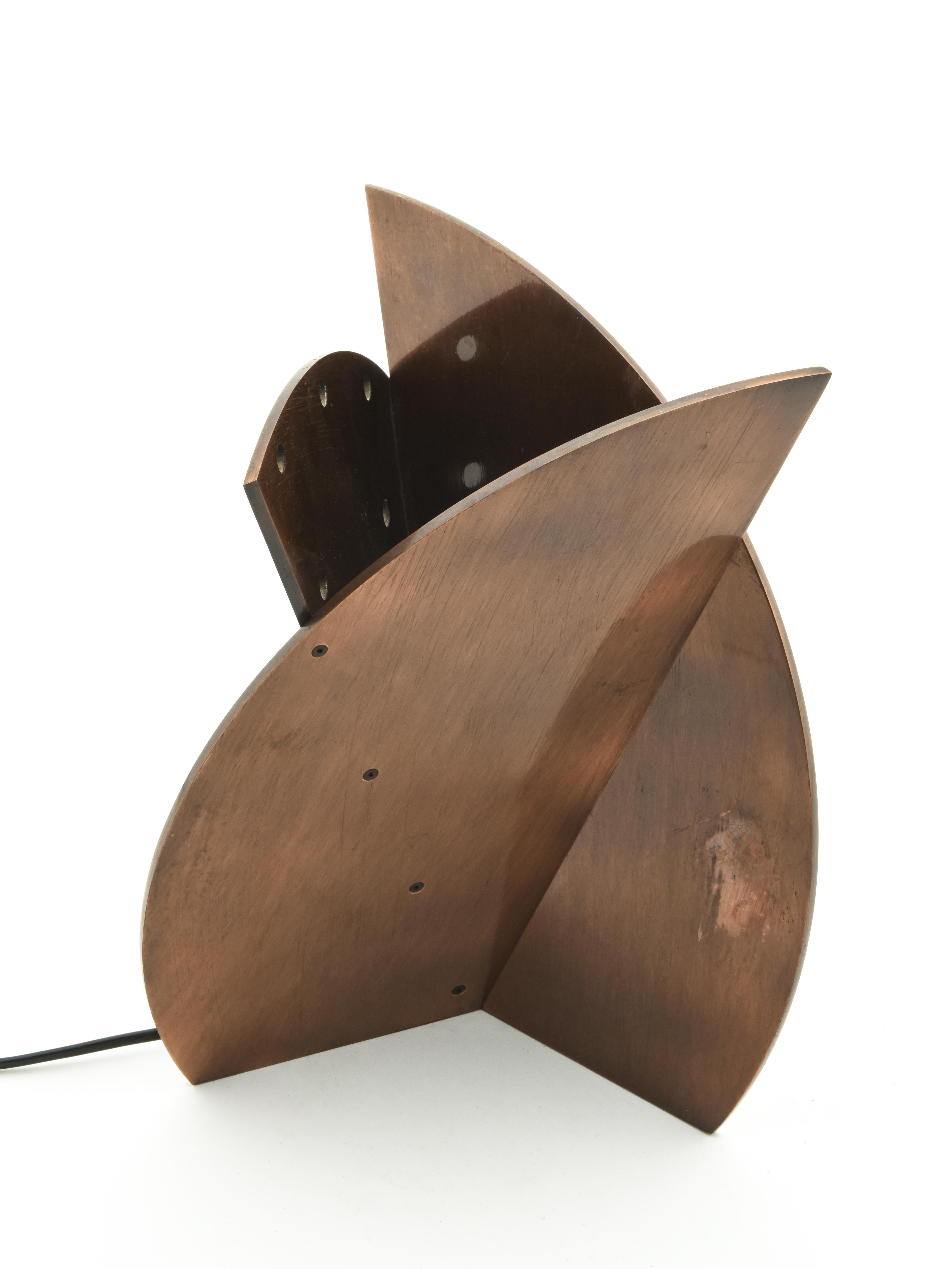 Table Lamp in Copper, Architectural Design, 1970s 5