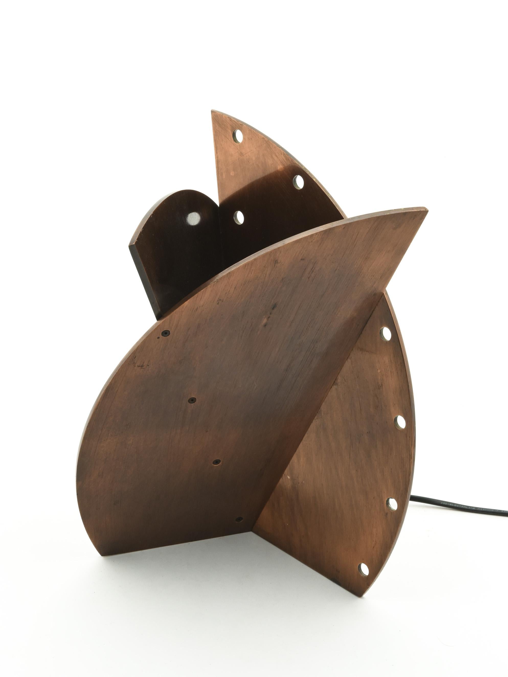 Table Lamp in Copper, Architectural Design, 1970s 1