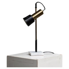 Table Lamp in Copper with Marble Foot, Italy, 1950s