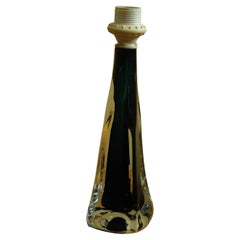 Table lamp in dark green glass by Carl Fagerlund for Orrefors