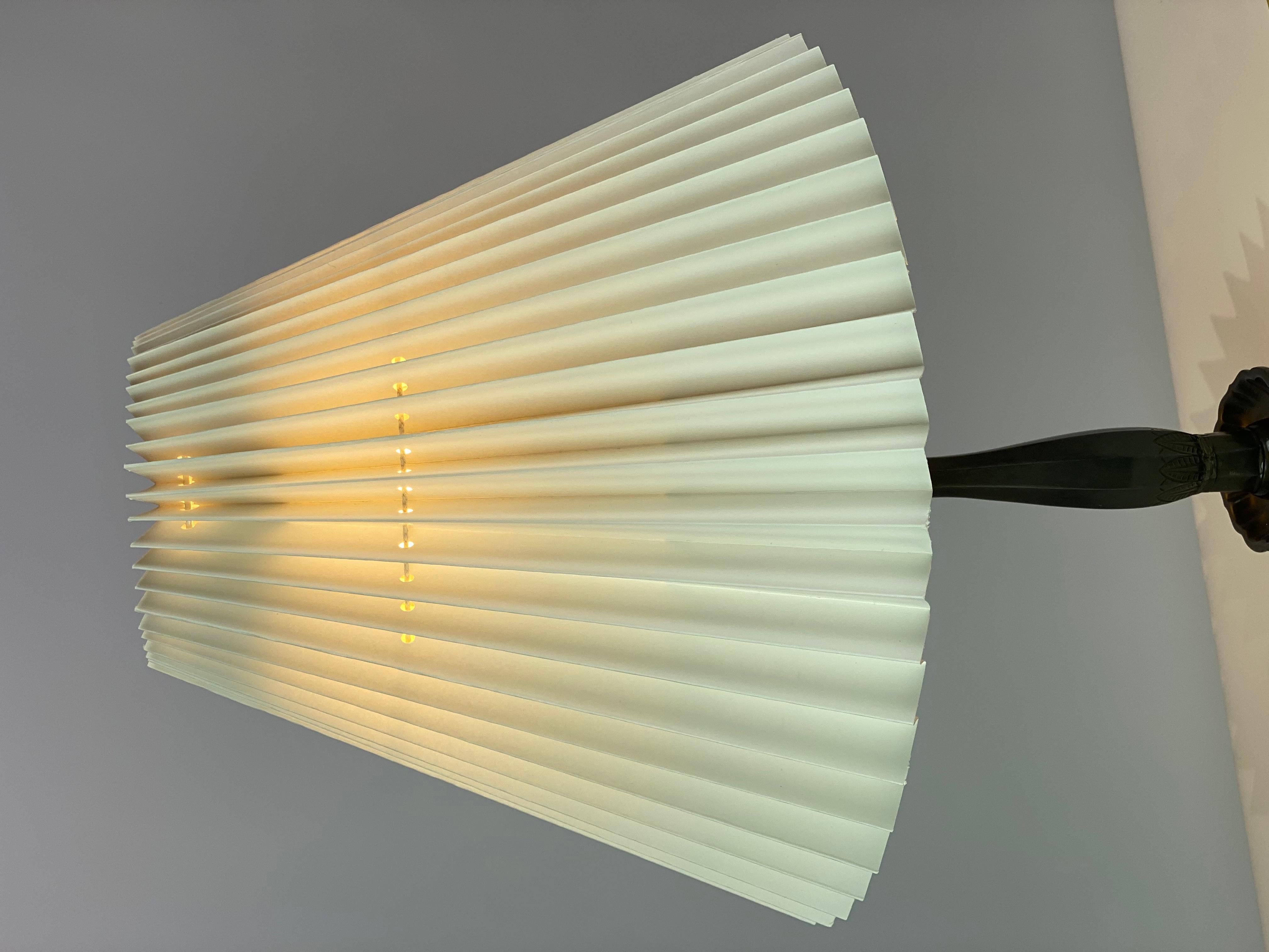 Danish Table Lamp in Disco-Metal by Just Andersen with Paper Shade, 1930s