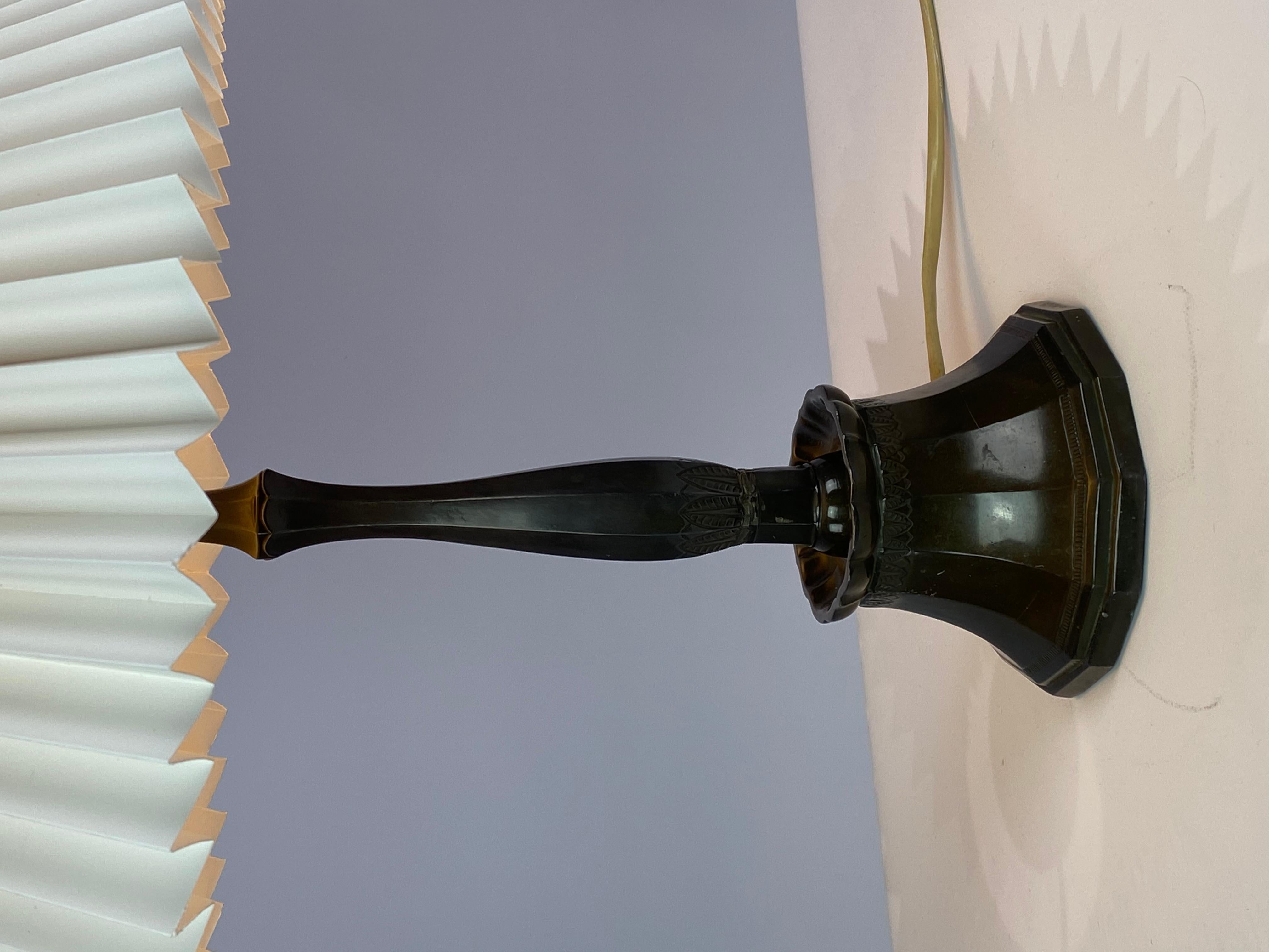 Table Lamp in Disco-Metal by Just Andersen with Paper Shade, 1930s In Good Condition In Lejre, DK