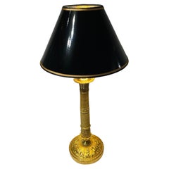Table Lamp in Gilded Bronze, Originally an Empire Candlestick from the 1820s