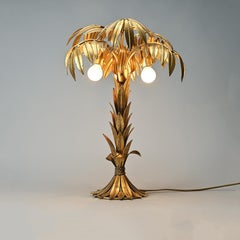 Lampada da tavolo in metallo dorato di Hans Kögl, circa 1970